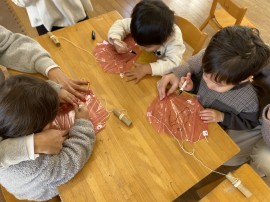 凧揚げをしたよ