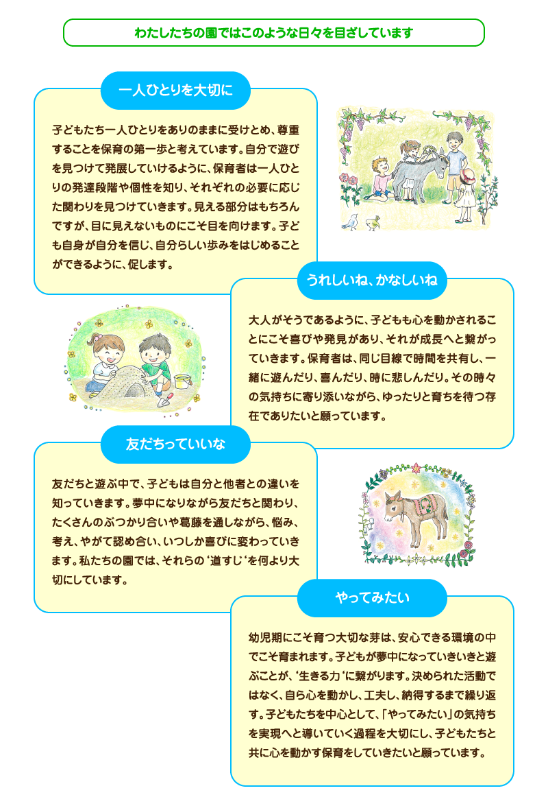 わたしたちの園ではこのような日々をめざしています